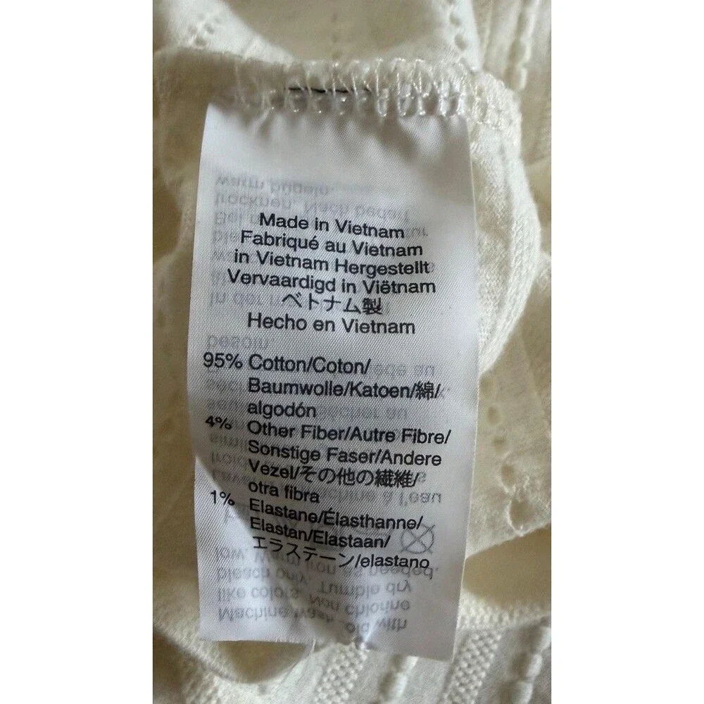 Madewell Texture & Thread Bubble Long Sleeve Top Women Size XS Cream Blouse